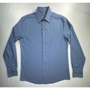 Geoffrey Beene Slim Fit Stretch Flex Collar Button Up Blue M